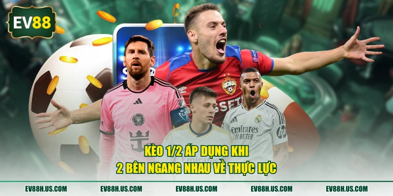 Kèo 1/2 áp dụng khi 2 bên ngang nhau về thực lực