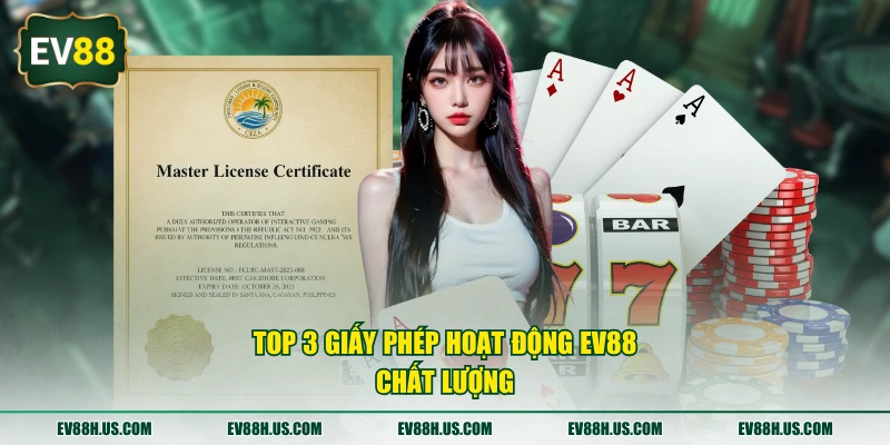 Top 3 giấy phép hoạt động EV88 chất lượng